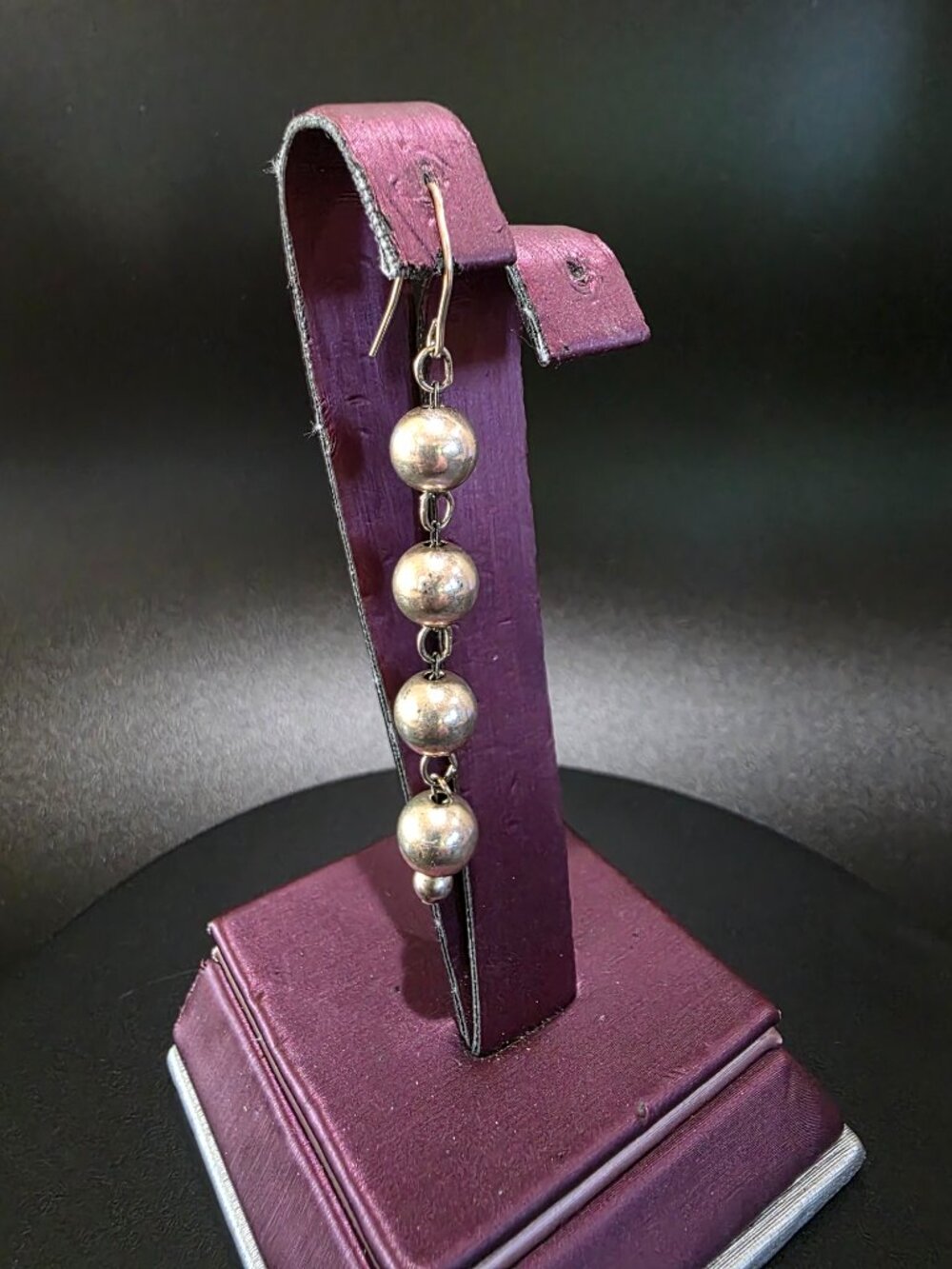 SINGLE Replacement Earring - Vintage Sterling Silver Four Linked Ball Drop 925